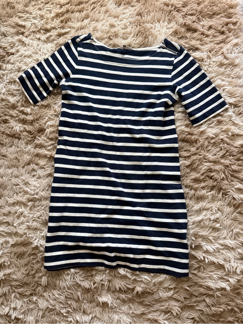 Gap Navy and White Striped Short Sleeve Dress